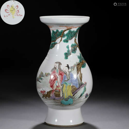 A Chinese Famille Rose Figures Among Landscape Vase