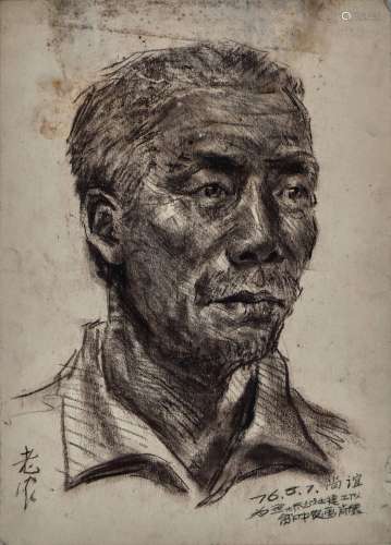 A Chinese Pencil Painting Signed Jin Shangyi