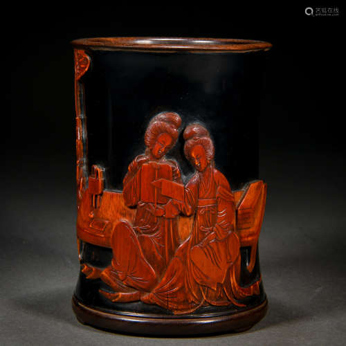 A Chinese Carved Bamboo Brushpot