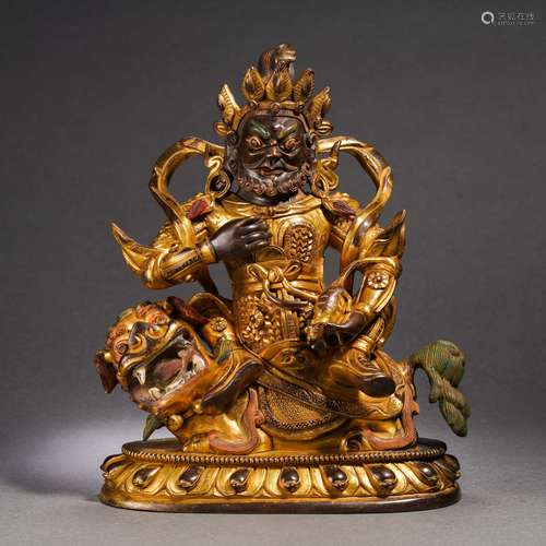 A Chinese Bronze-gilt Jambhala