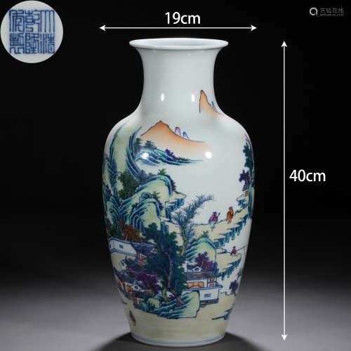 A Chinese Doucai Glaze Landscape Vase