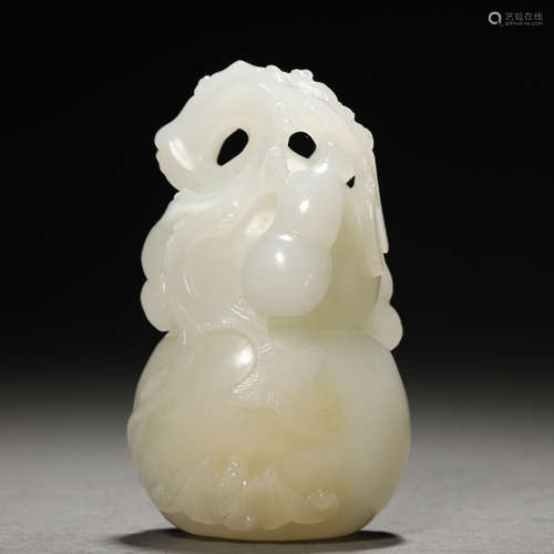 A Chinese Carved White Jade Decoration