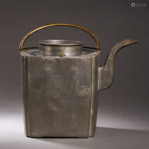 A Chinese Tin-ware Teapot