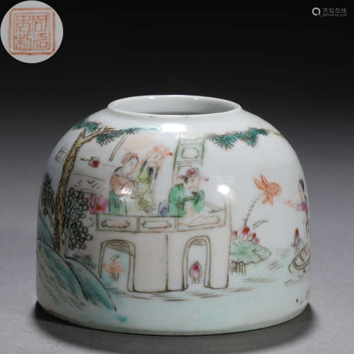 A Chinese Famille Rose Figural Story Waterpot