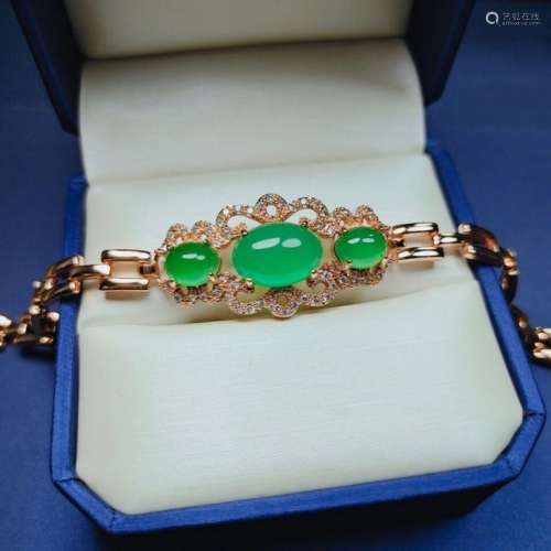 Chinese Spinach Jade Bracelet