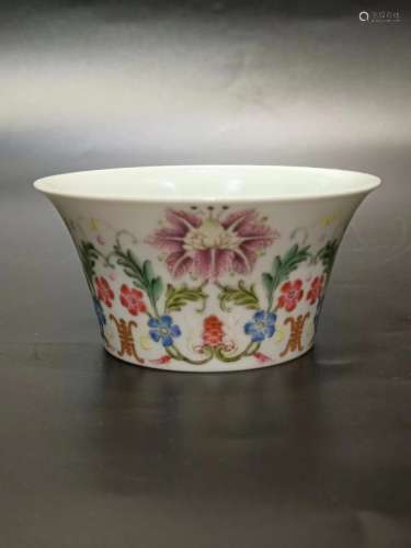 Chinese Famille Rose Porcelain Cup,Mark