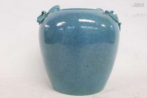 Chinese Glazed Porcelain Vase w Chilong