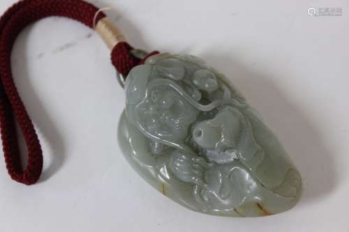 Chinese Jade Carved Figurine Pendant