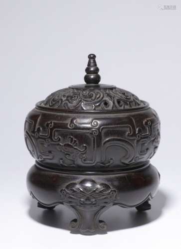 Chinese Zitan Wood Carved Censer