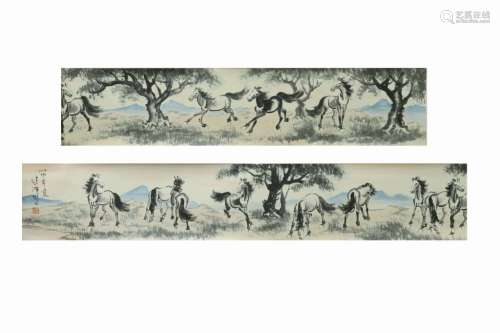 Chinese Ink Color Scroll Painting