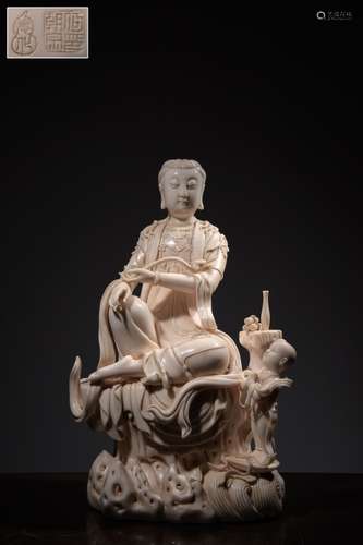 Chinese Blanc De Porcelain Guanyin