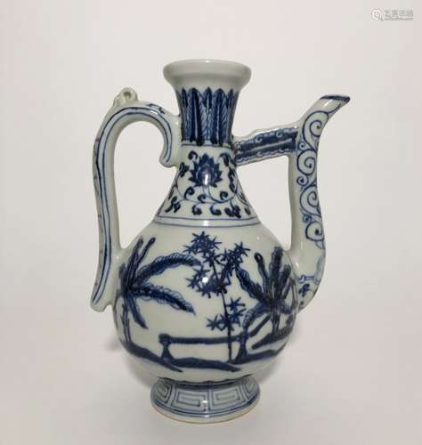 Chinese Blue and White Porcelain Ewer