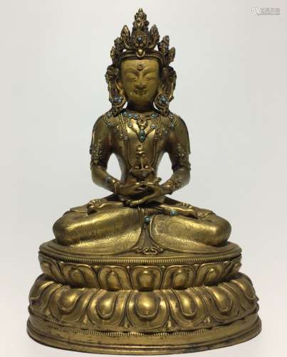 Chinese Gilt Bronze Buddha