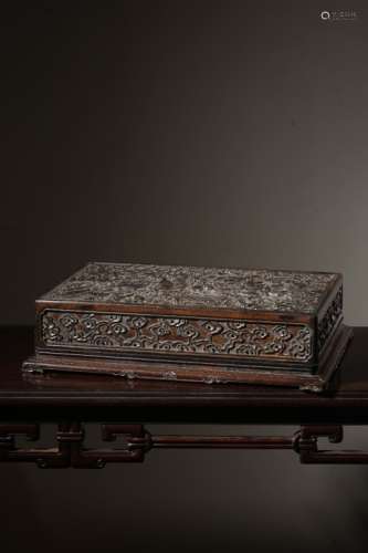 Chinese Wood Carved Cover Box