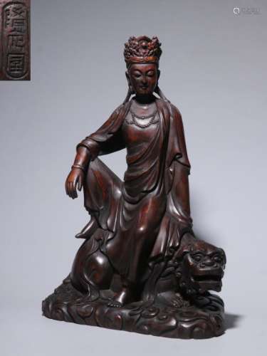 Chinese Chengxiang Wood Carved Guanyin Statue