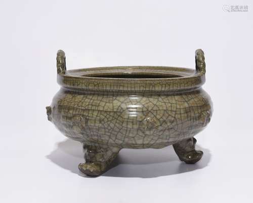 Chinese Glazed Tripod Censer