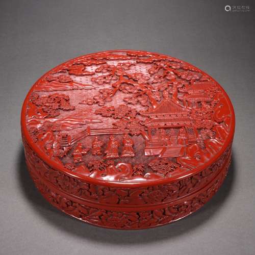 Chinese Red Cinnabar Box