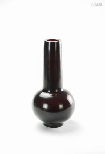 Qing - A Red Glass Vase