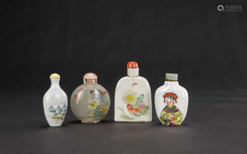 Republic/Early 20th Century - Three Famille Glazed Porcelain...