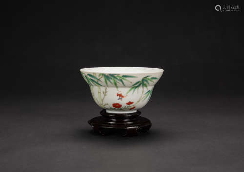 Qing - A Famille - Glazed ‘Butterflies And Flowers’ Bowl (wi...