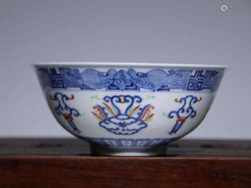 Qing Guangxu pink flower bowl (a pair)