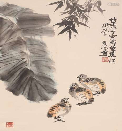 李苦禅   竹鸟Li Kuchan Bamboo Bird