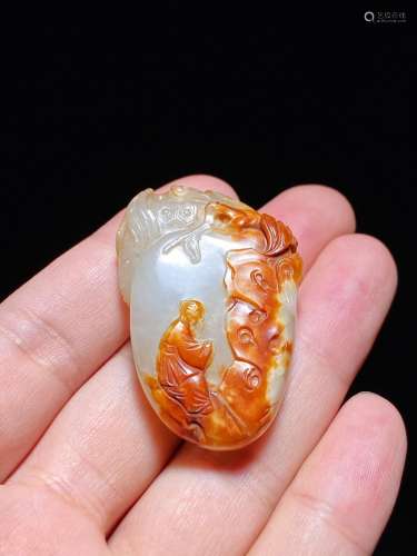 Hetian Jade Seed, Mi Fu, Worship Stone in the Middle Qing Dy...
