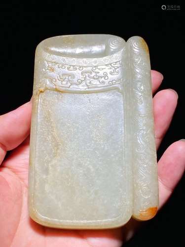 Hetian Jade Inkstone in Qianlong Period of the Qing Dynasty