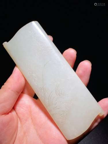 Qing Dynasty Qianlong Hetian Jade Brush Shelf