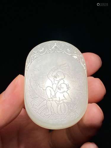 Qingqianlong Hotan Jade Seed Material Zigang Brand