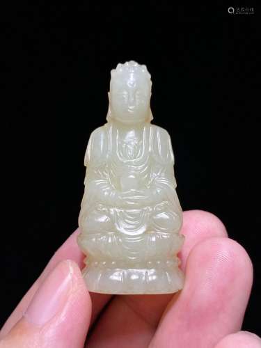 Hetian Jade Buddha in the Mid Qing Dynasty