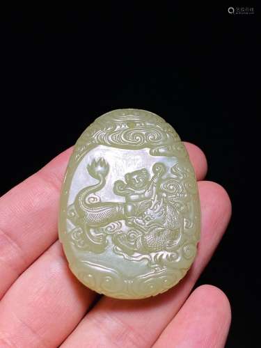 Hetian Jade Seed Jade Brand in the Mid Qing Dynasty