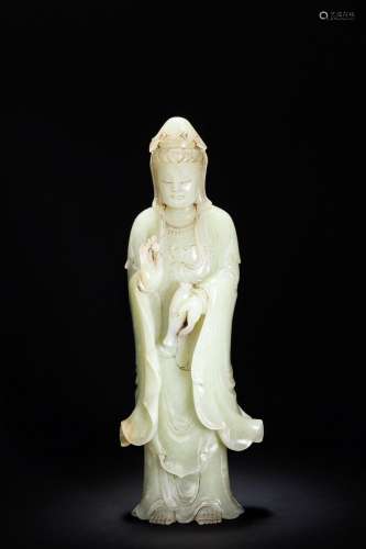 Jade Bodhisattva Statue of Hetian in Qianlong Period of the ...