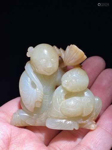 Minghetian Jade Seed and Hehe Two Immortals
