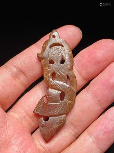 Hanhetian Jade Dancer's Pendant