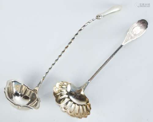 (2) Sterling & Coin Silver Ladles & Misc. Silver Fla...