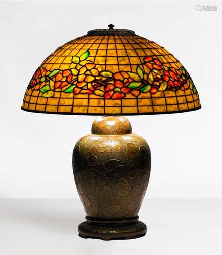 Tiffany Studios, New York "Banded Dogwood" Table L...