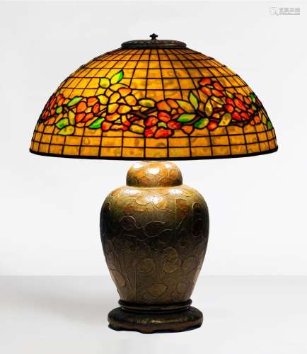 Tiffany Studios, New York "Banded Dogwood" Table L...