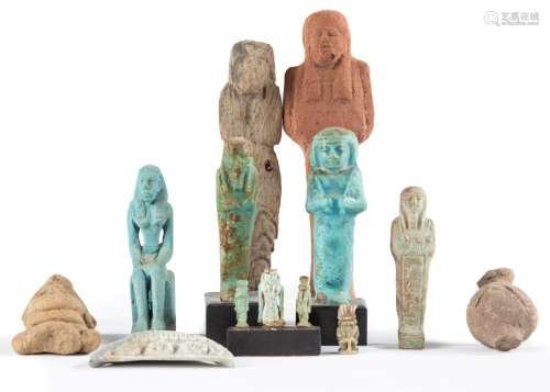 Group of Greek & Egyptian Faience, Stone, Clay and Wood ...