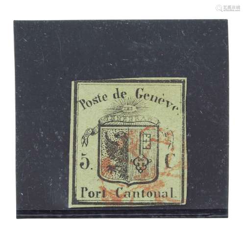 Suisse - Canton de Genève 5 cent 1845, Michel no. 3, oblitér...