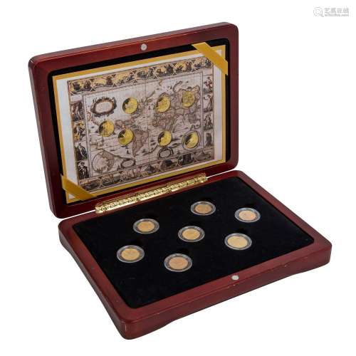 Les 7 glorieuses (en OR), étui avec 7 x pièces d'or de 1...