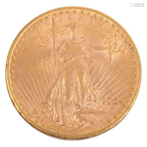 USA - 20 Dollars 1924, Saint-Gaudens, env. 30 grammes d'...