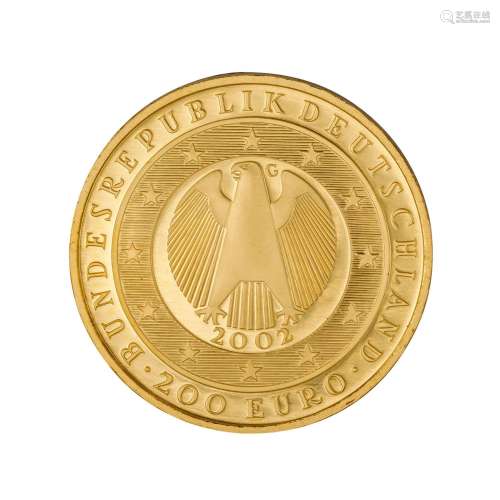 BRD / EURO / GOLD - 200 Euros Union monétaire 2002/G, avec c...