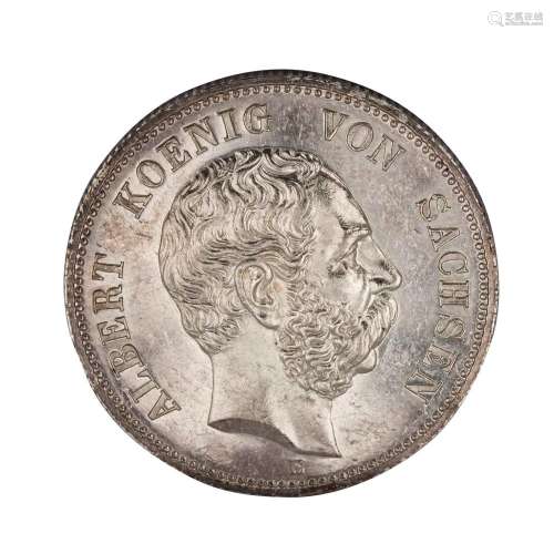 Royaume de Saxe - Médaille de 2 marks 1892/E, A la visite du...