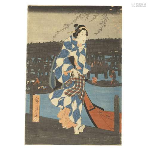 UTAGAWA HIROSHIGE I (1797-1858) - Great summer fireworks at ...