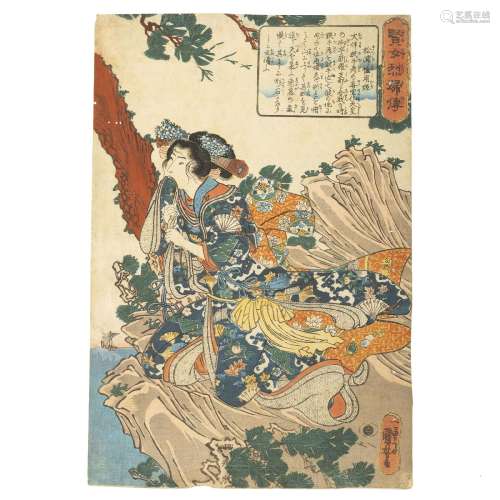 UTAGAWA KUNIYOSHI (1797-1861) - 'Princess Sayo at Matsu-ura'