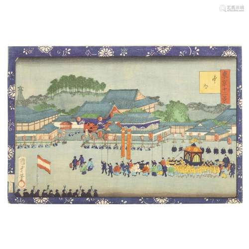 KUNITERU II (1829-1874) - 'Hongo, from 12 views of Tokyo'