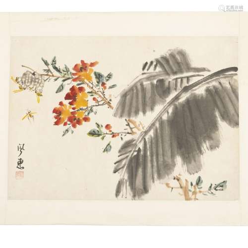 CHINESE SCHOOL, 20thC - 'Flowers and insects'