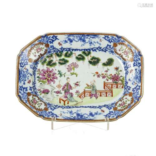 Chinese porcelain 'female and atendant' Mandarin platter