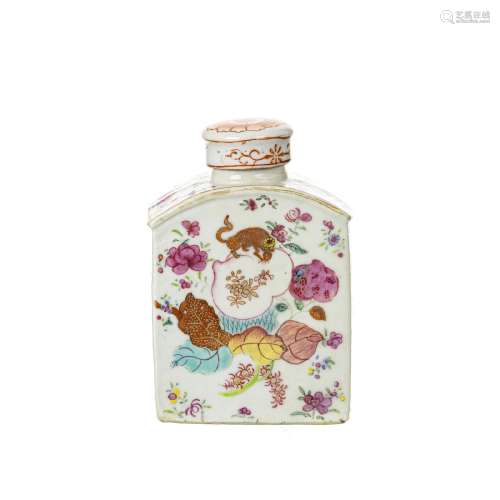 Chinese porcelain export Pseudo-tobacco Leaf Tea Caddy